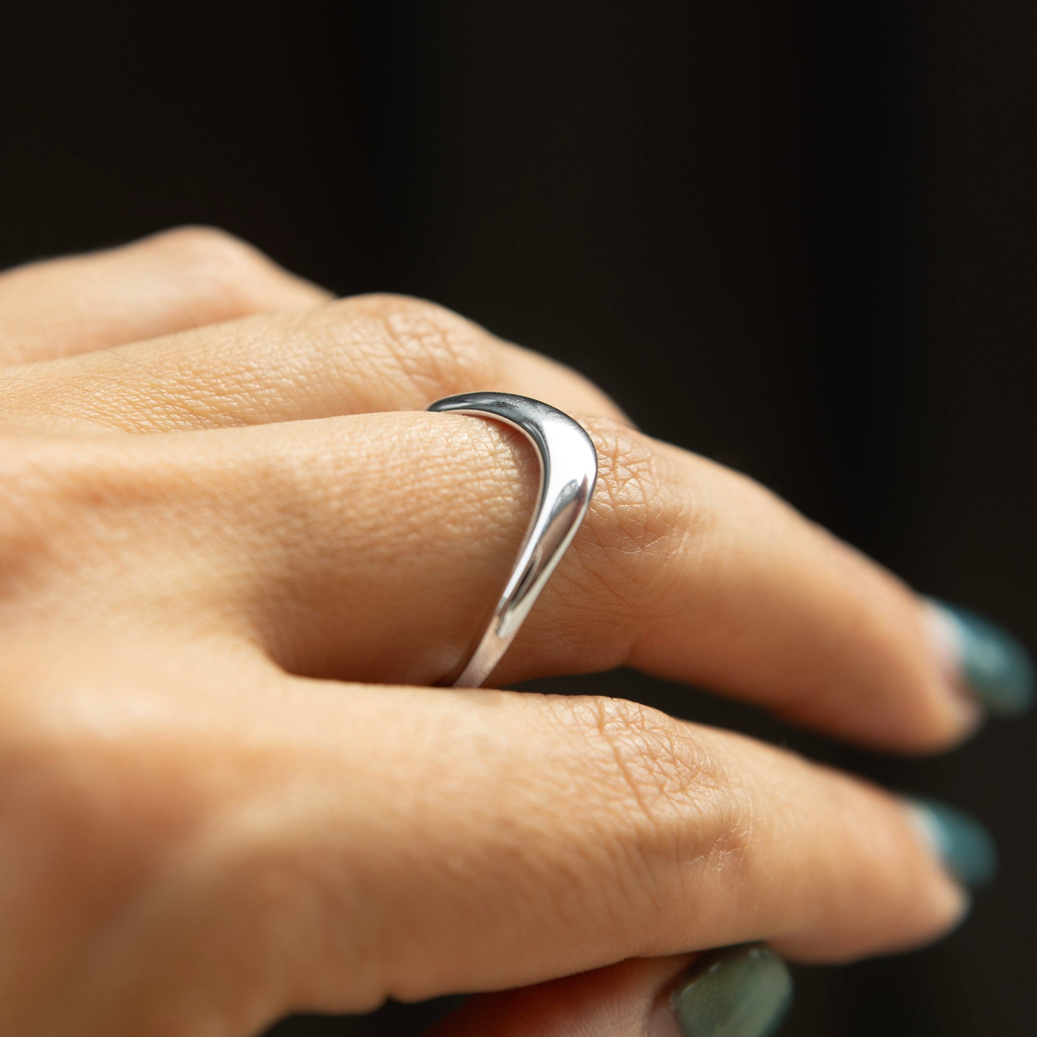 Image of silver band ring made by Cival Collective Jewelry Studio, Milwaukee, Wisconsin
