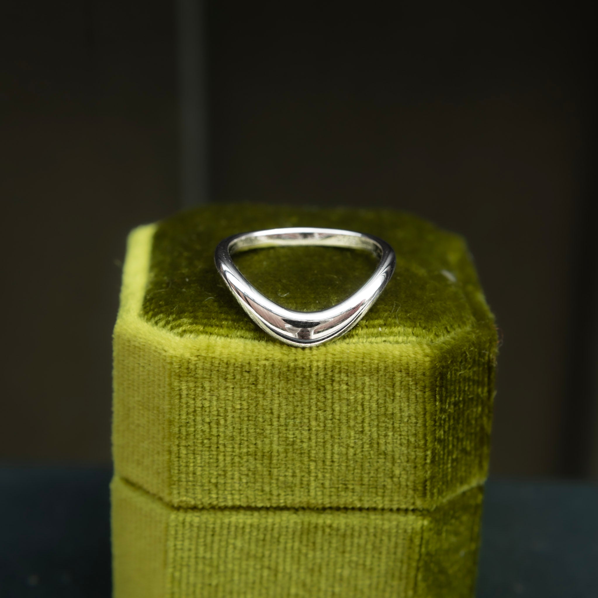 Image of silver band ring made by Cival Collective Jewelry Studio, Milwaukee, Wisconsin