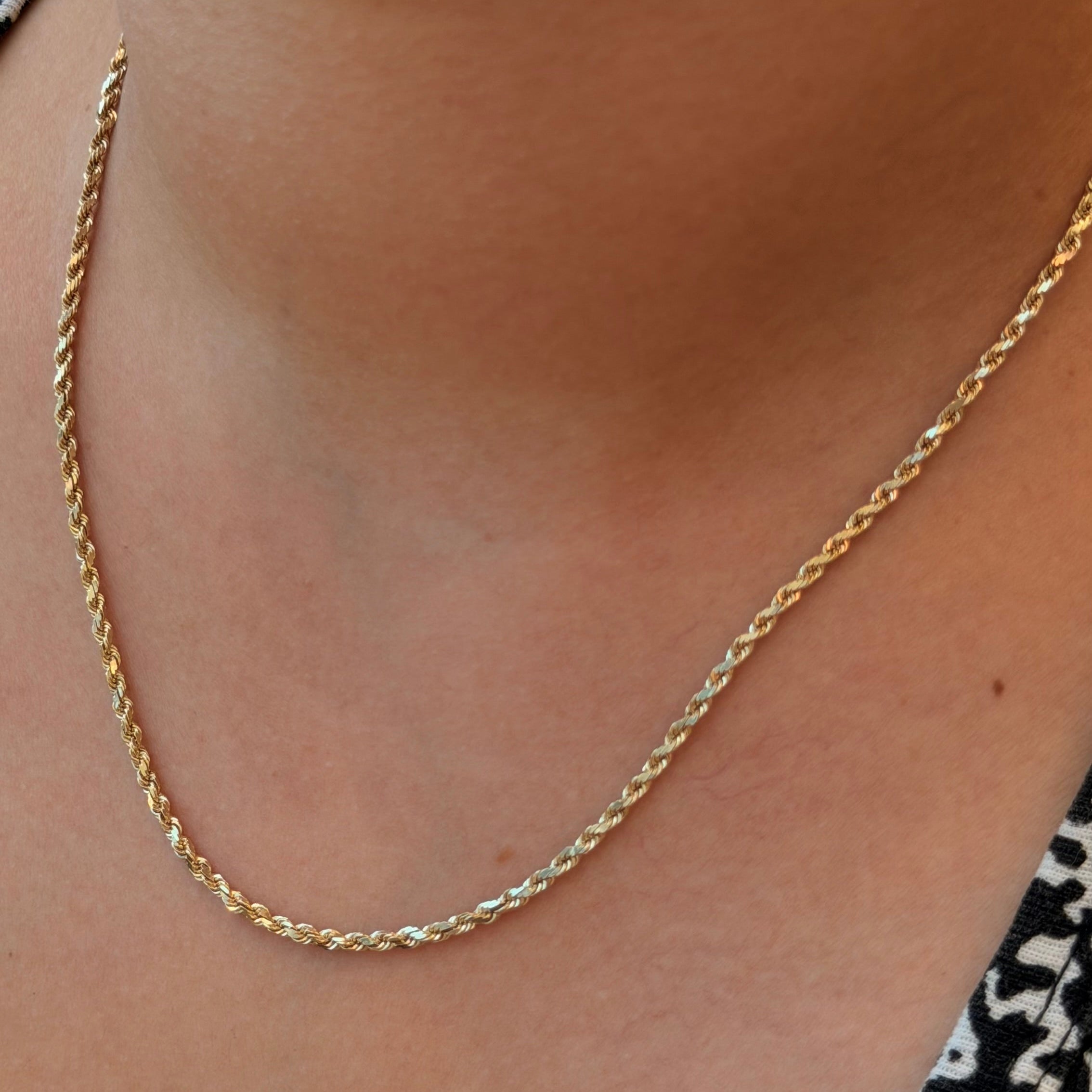 Heavy Vintage 14k Diamond Cut Rope Chain w/ Barrel Clasp | Chain