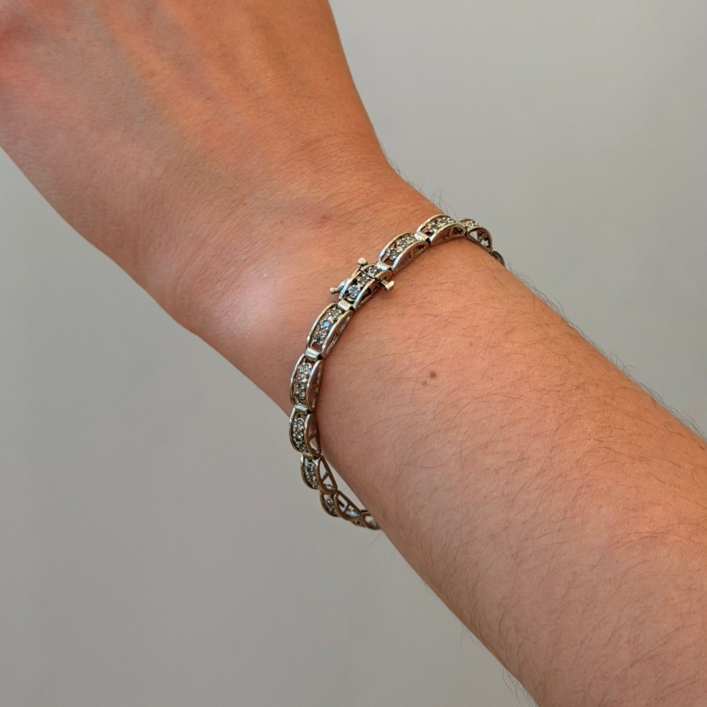 Vintage 10k White Gold Diamond | Bracelet