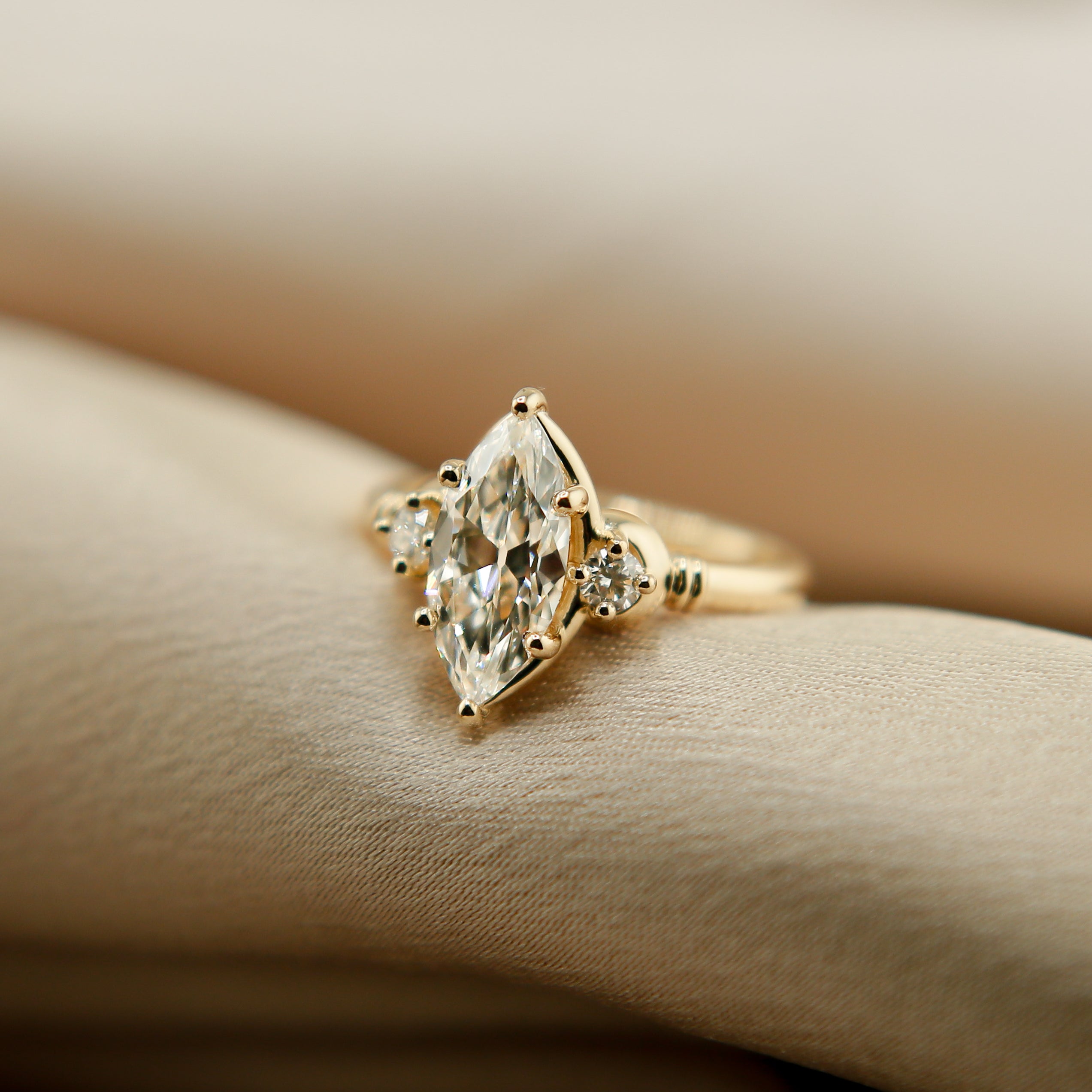 Customize this 14k gold engagement ring with a prong set stone