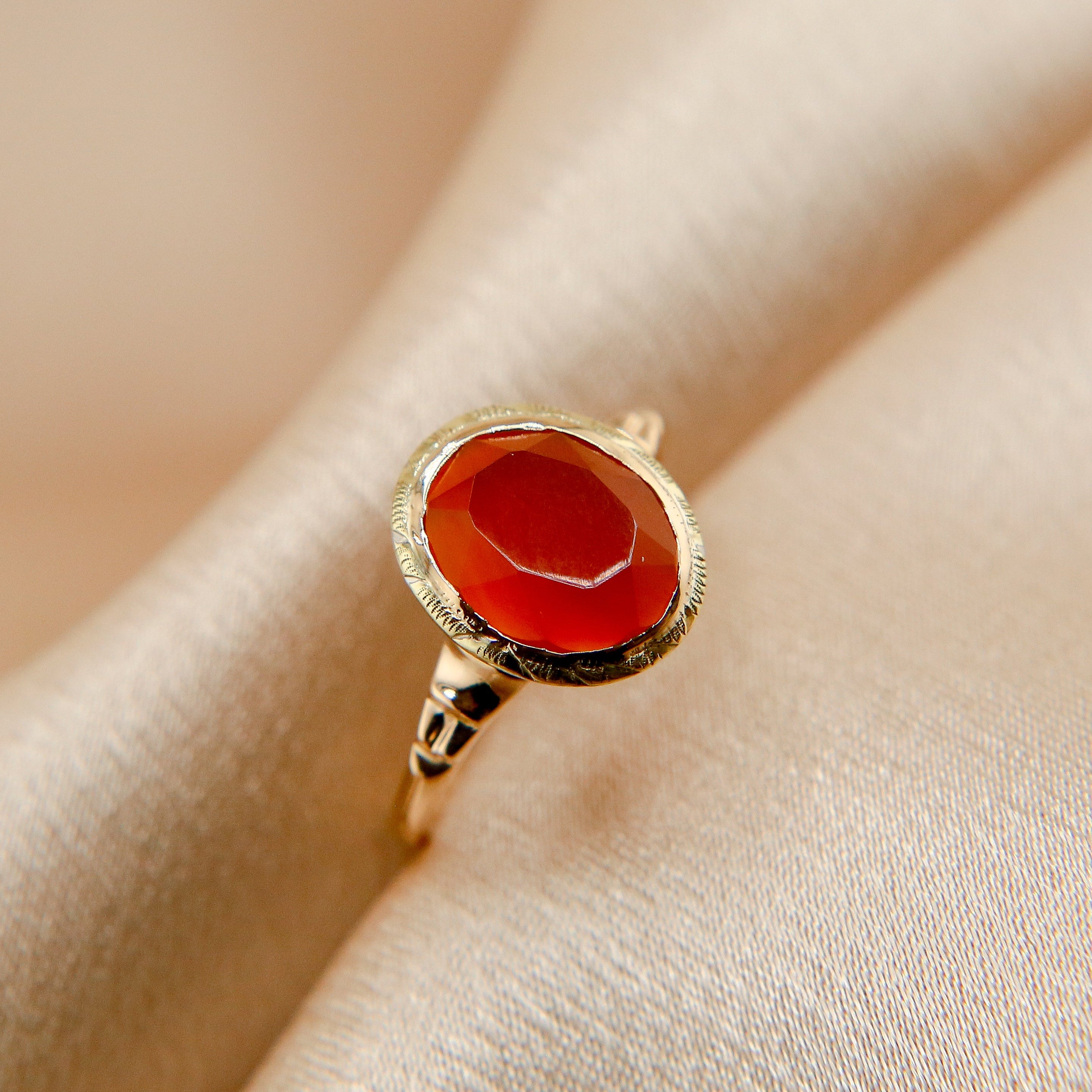 14k Victorian Carnelian Ring | sz 6