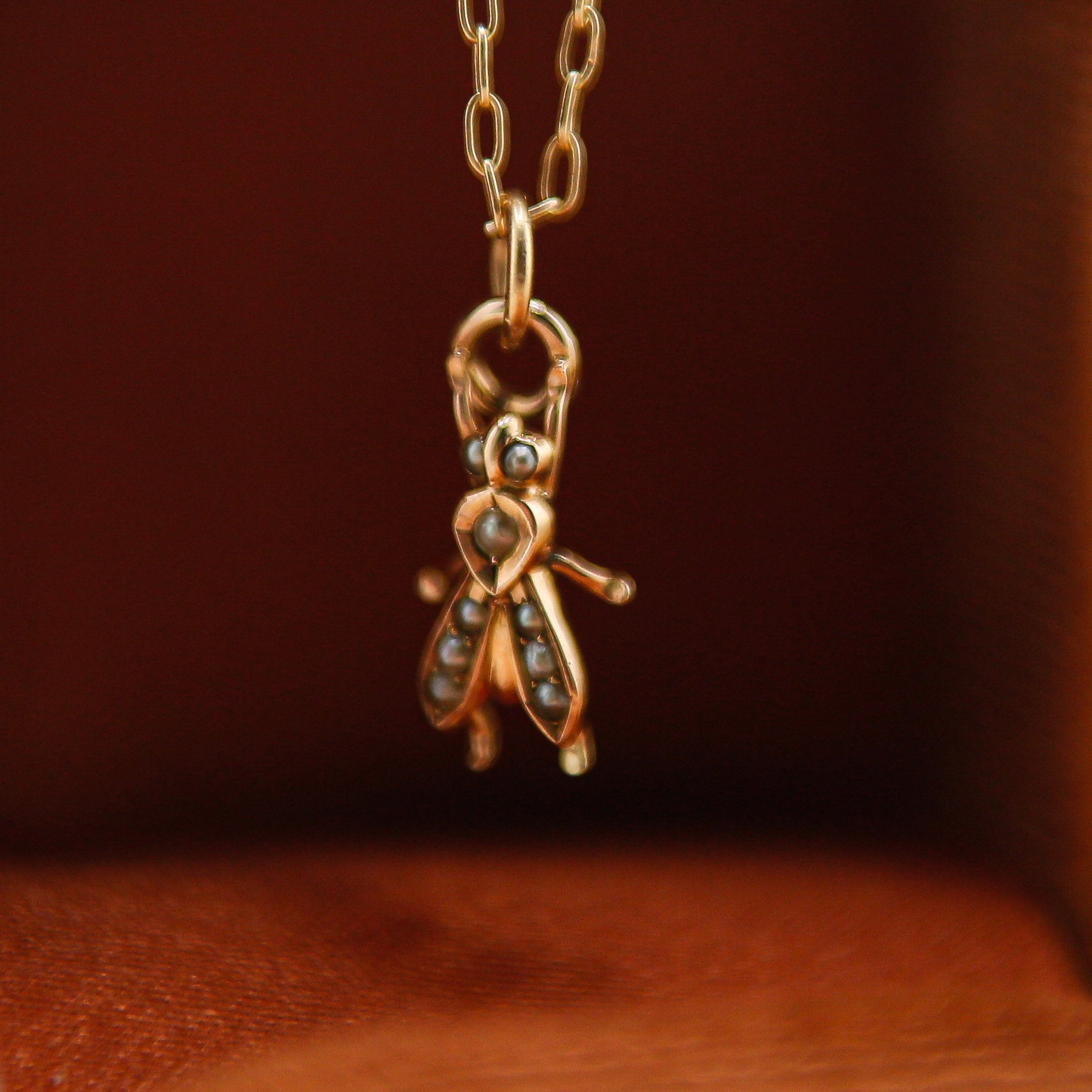 Vintage Pearl Fly | Necklace Charm