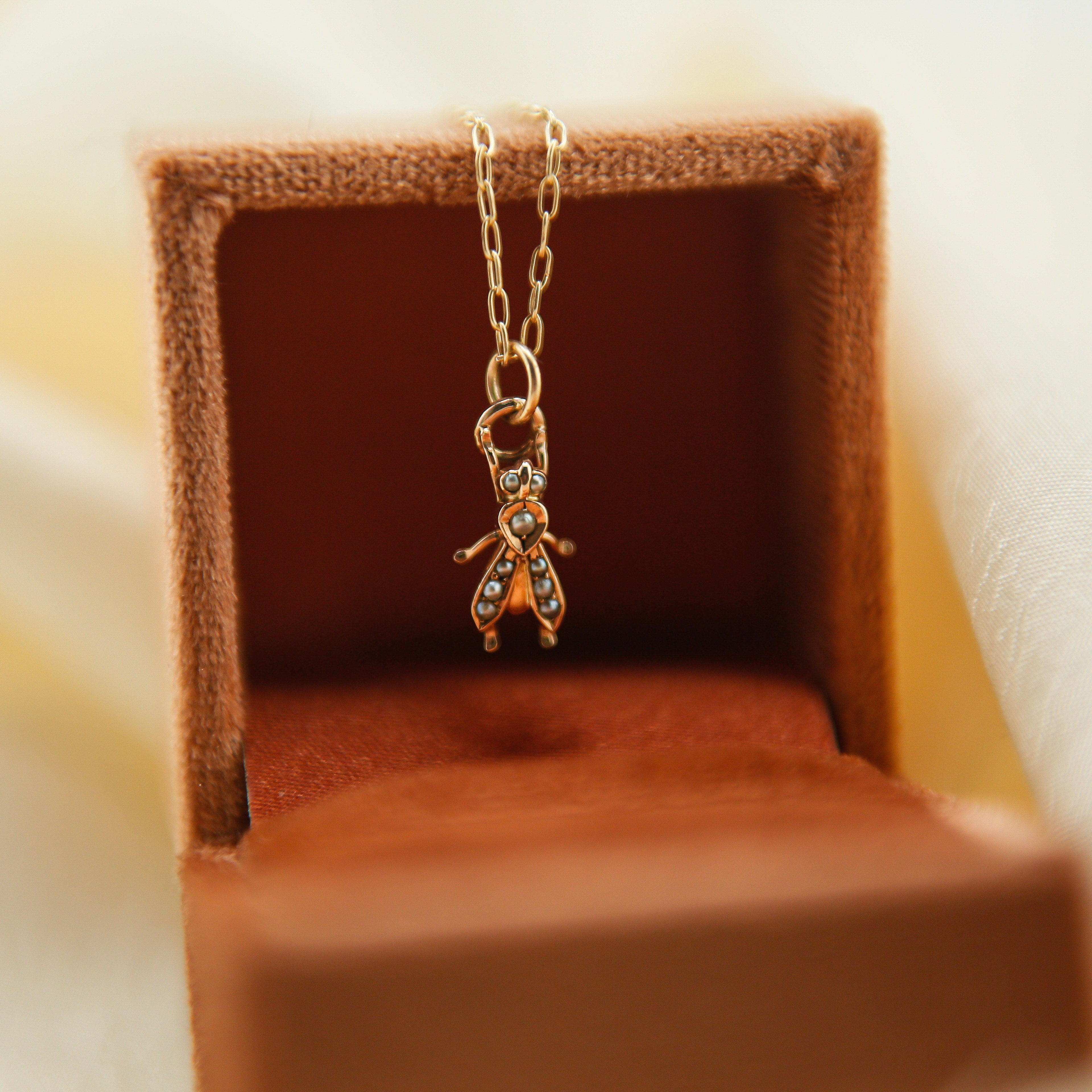 Vintage Pearl Fly | Necklace Charm