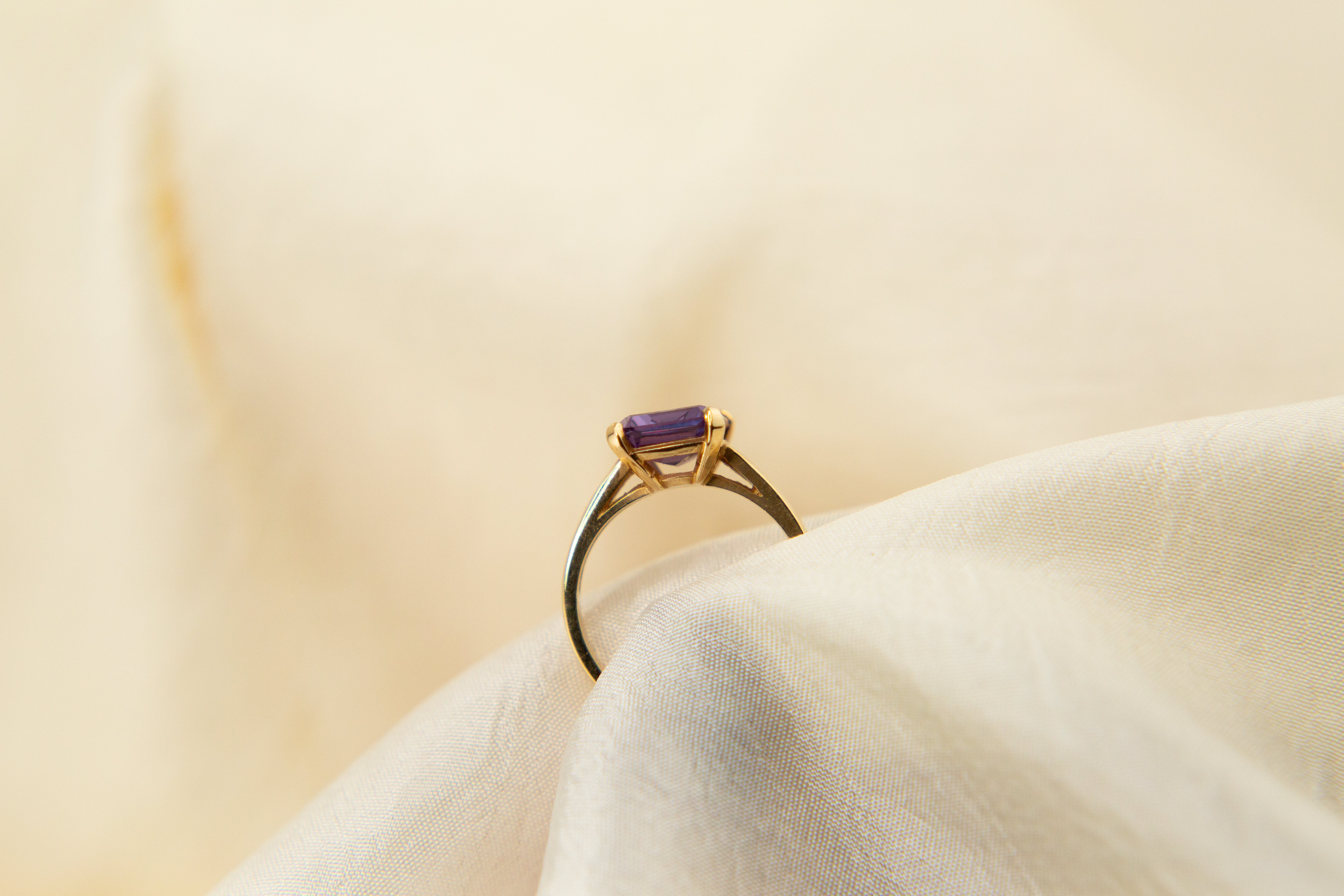 14k Emerald cut Alexandrite ring | sz 6