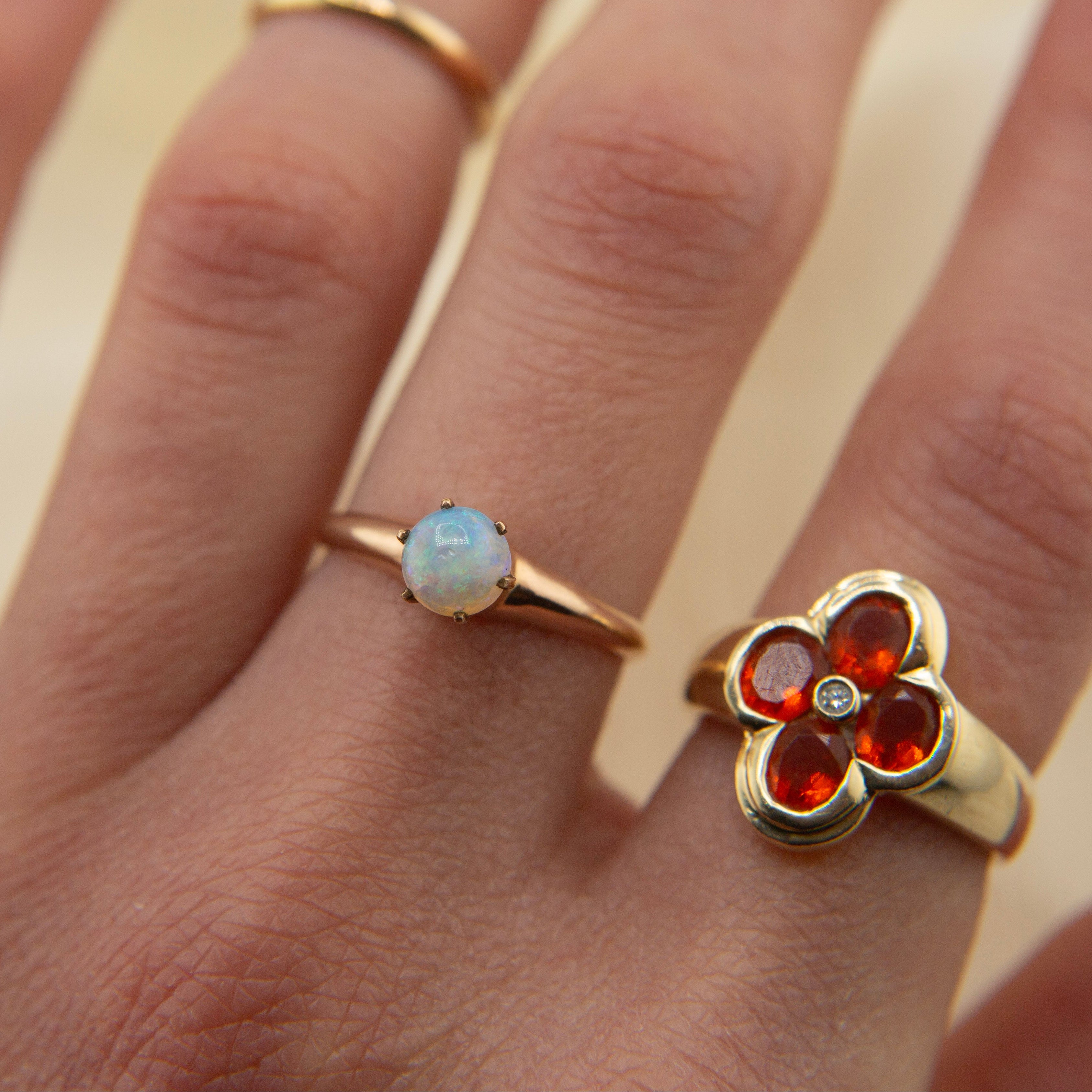 14k Six Prong Opal Solitaire | sz 5.75