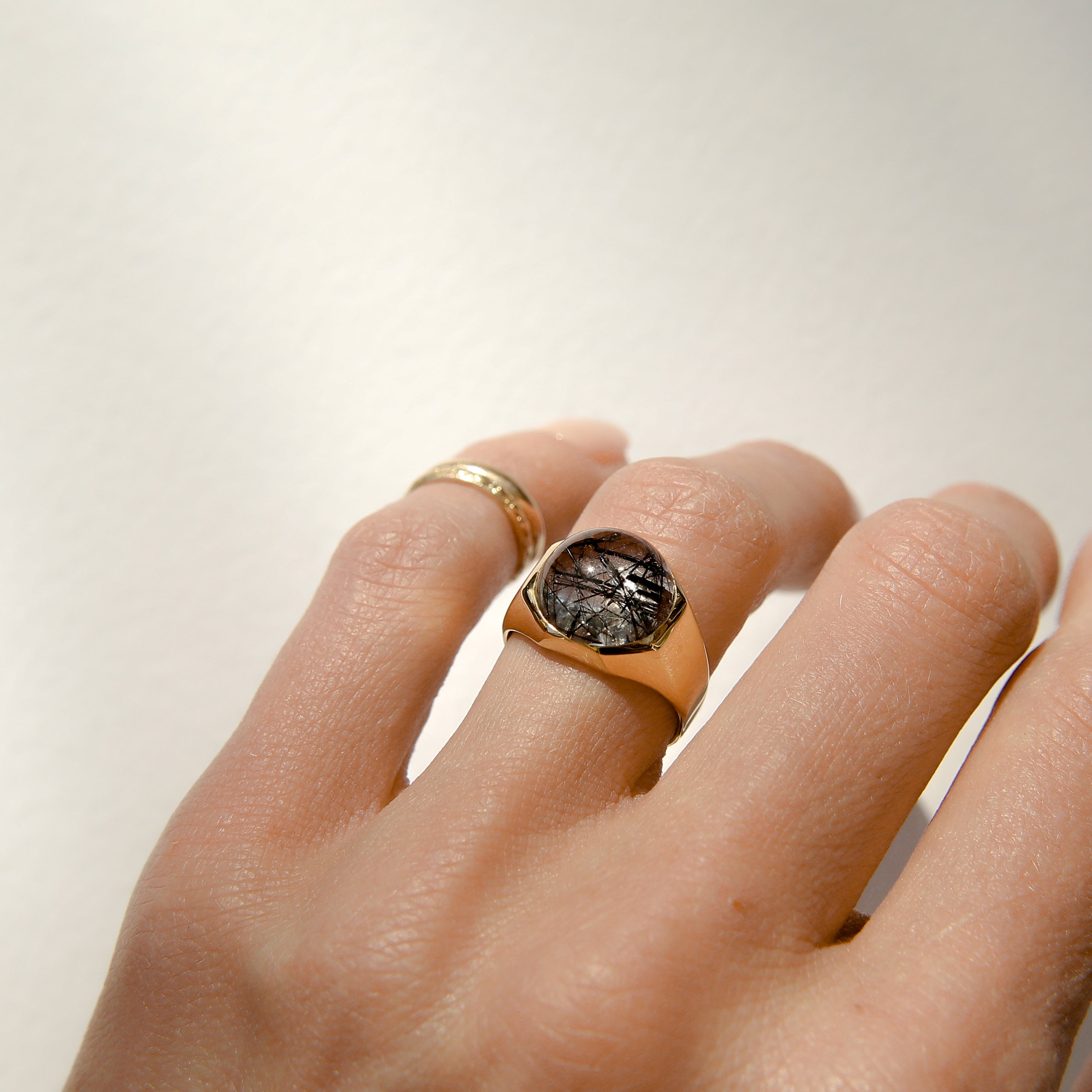 19k Rutilated Quartz ring | sz 7