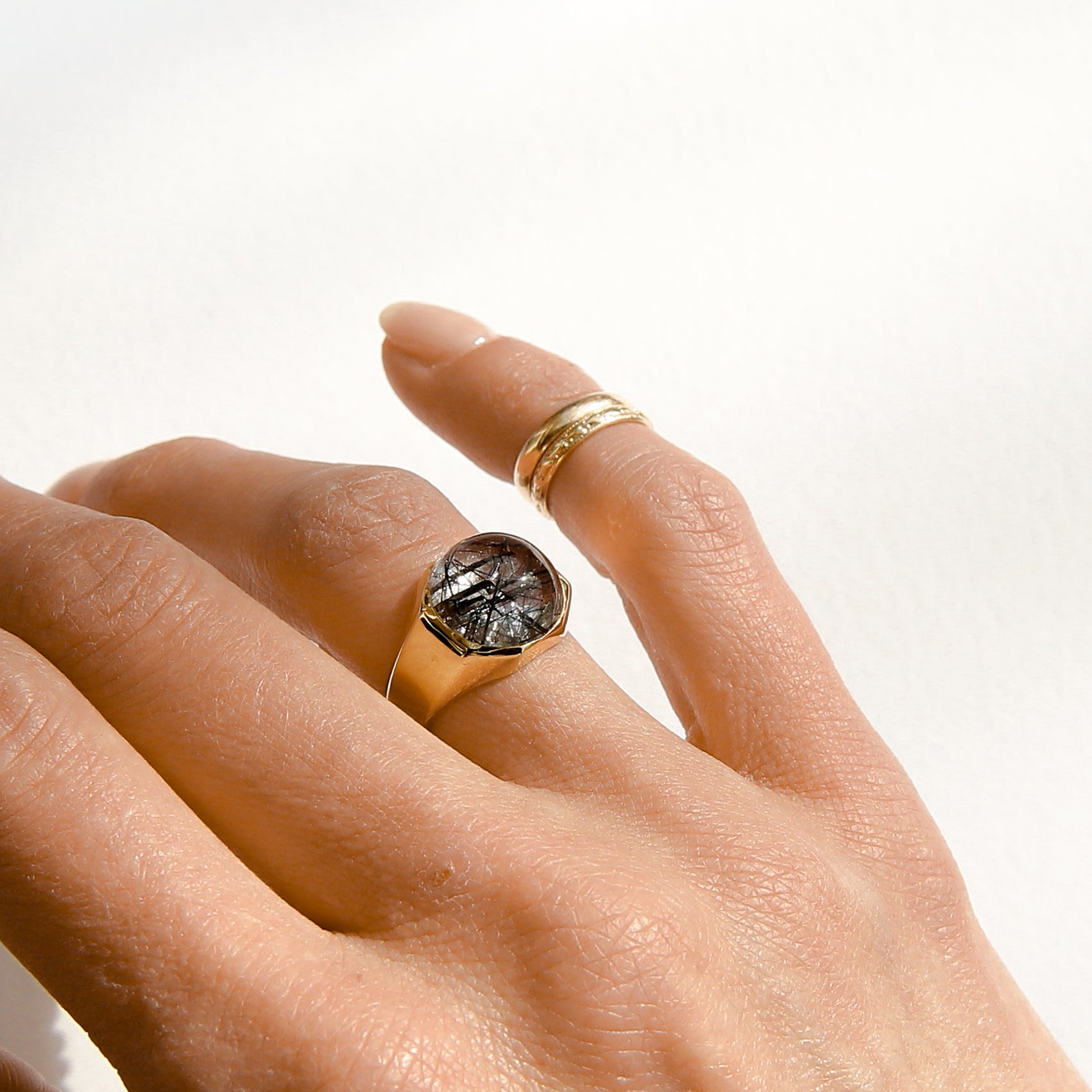 19k Rutilated Quartz ring | sz 7