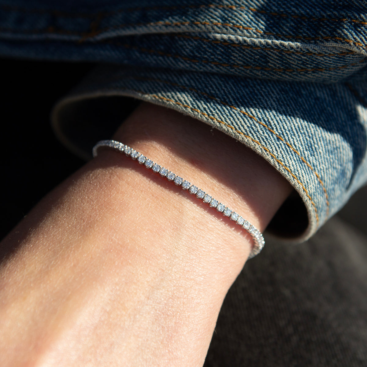 14k white gold diamond tennis bracelet tcw 2.0 | 7"