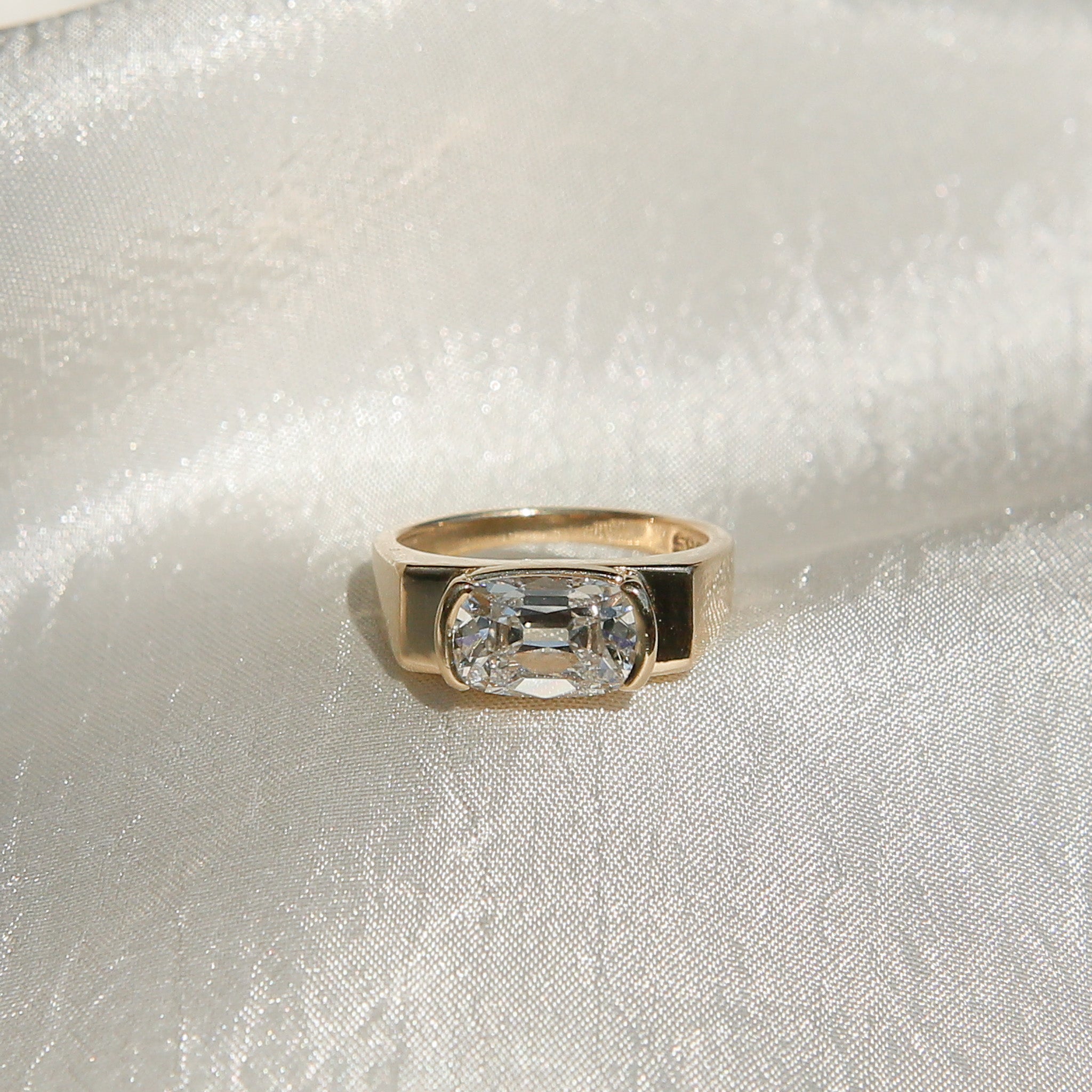 Vintage style 14k gold and diamond Engagement ring by Cival  jewelry design studio - Milwaukee WI. Customize this unique ring with your choice of stone type, stone shape and stone size. Diamond, moissanite, round, oval, princess, cushion, asscher, marquise. Cival in Milwaukee Wisconsin. 
