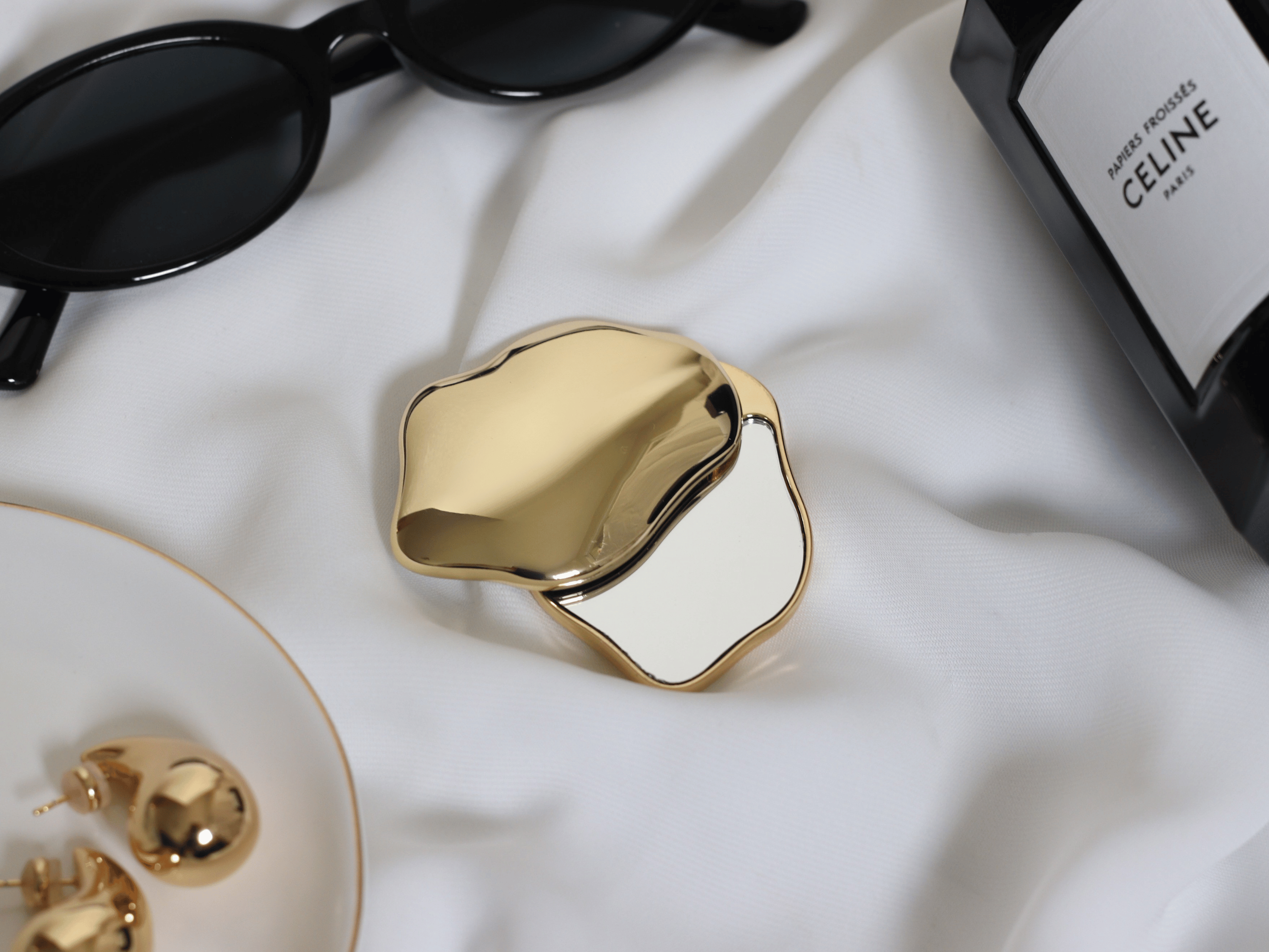 Silver Cloud Compact Mirror | Lifestyle