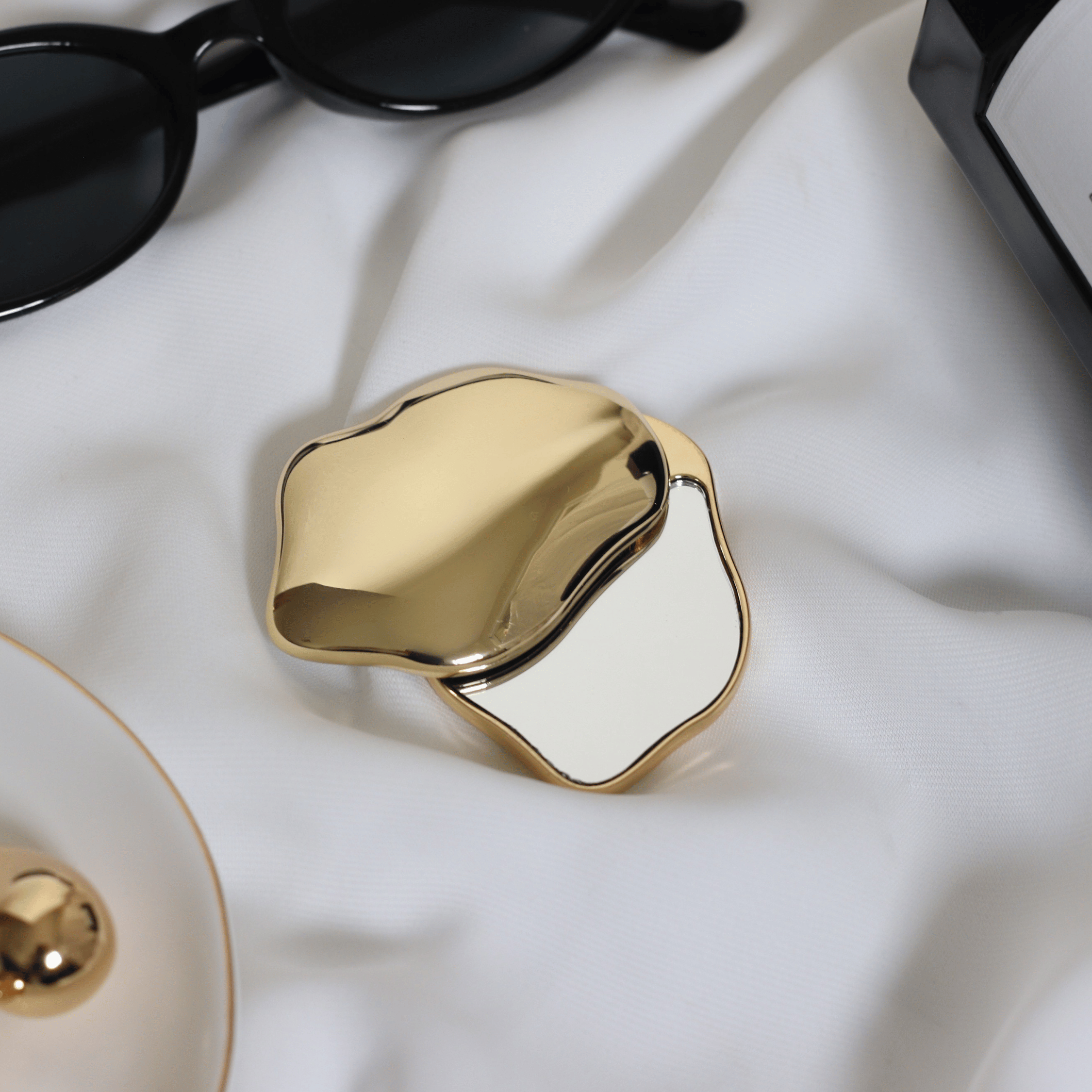 Gold Cloud Compact Mirror | Lifestyle