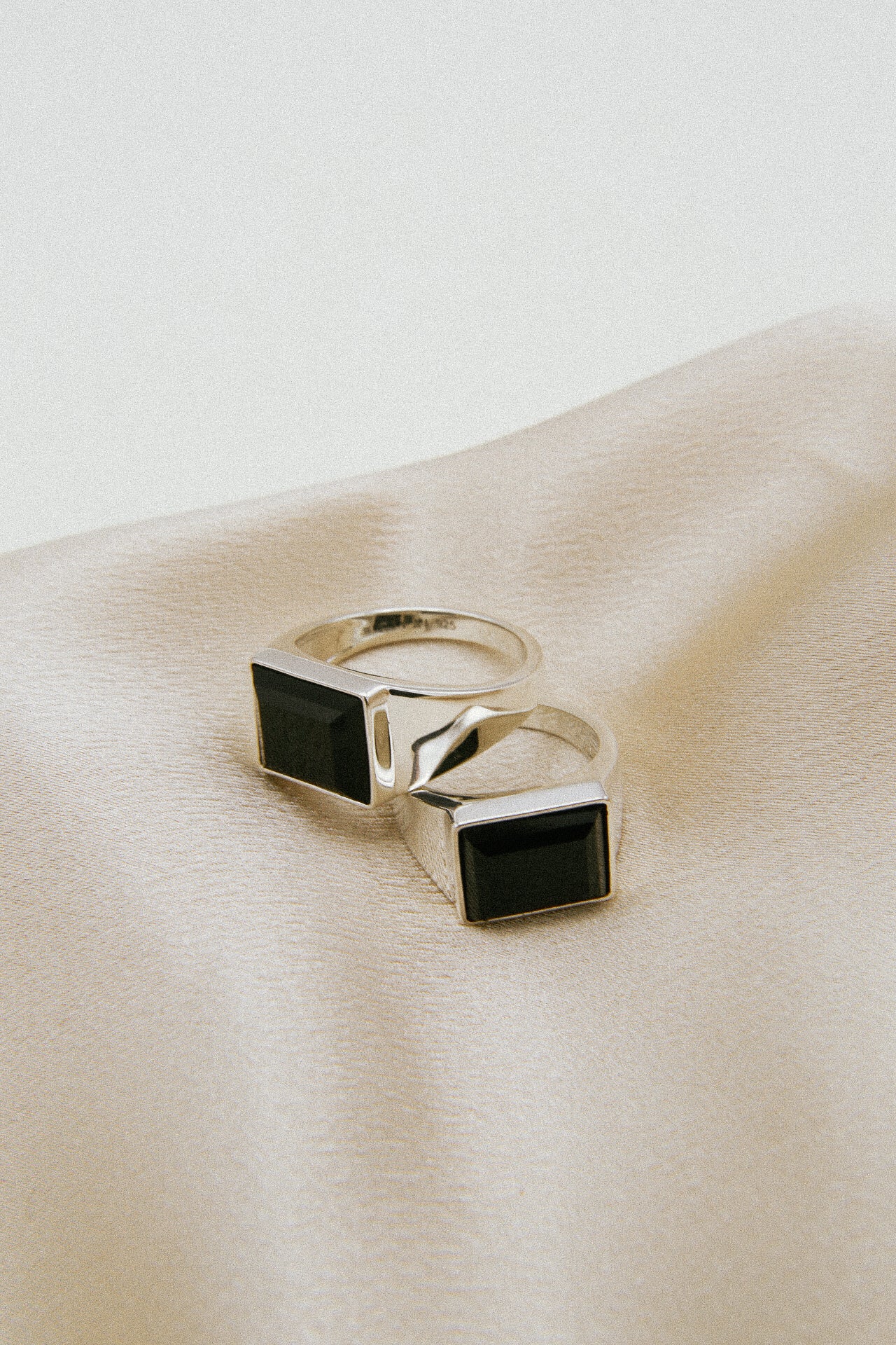 Velma rings with black set stones