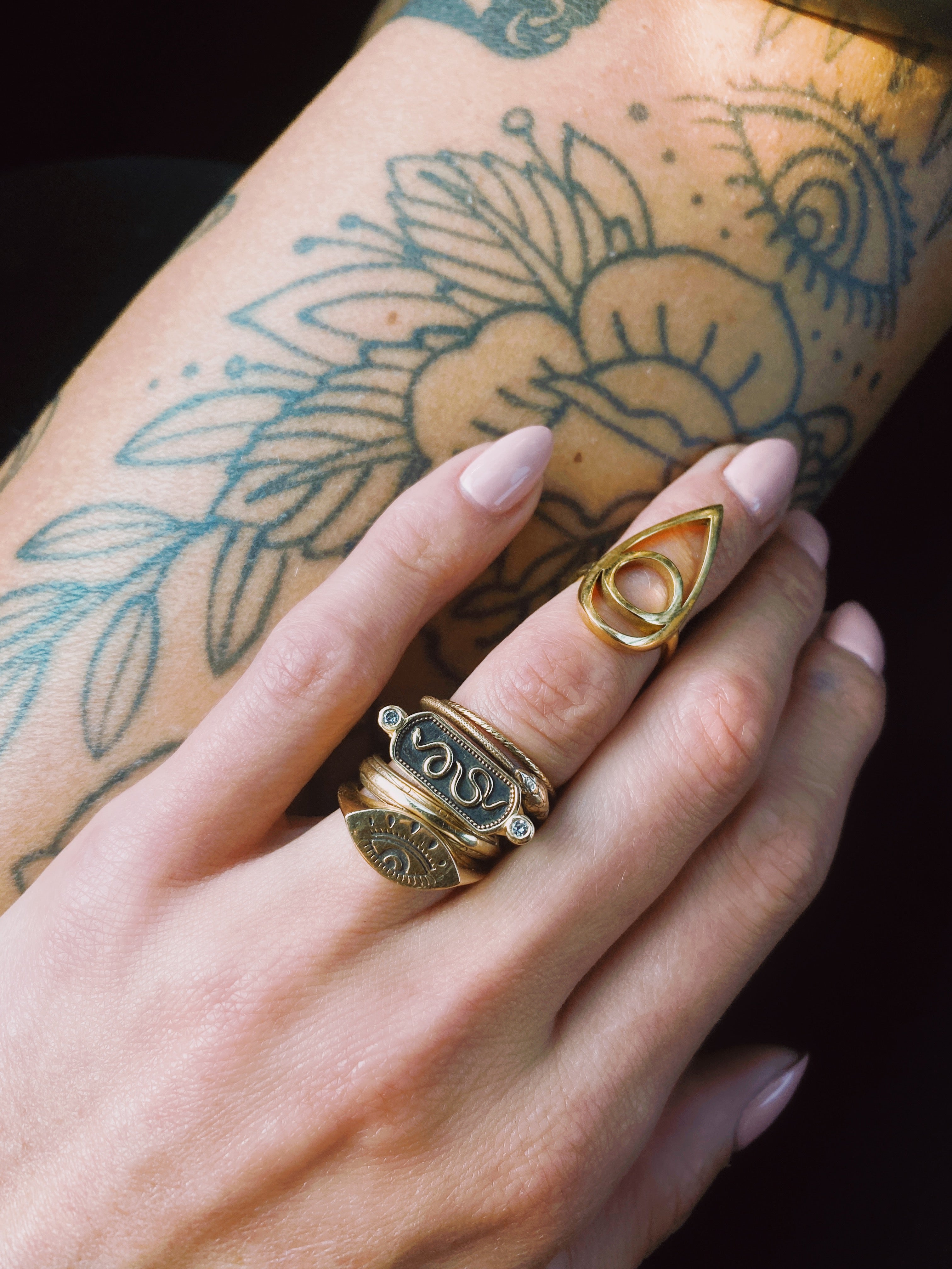 Ceylon | 14k Gold Snake Ring